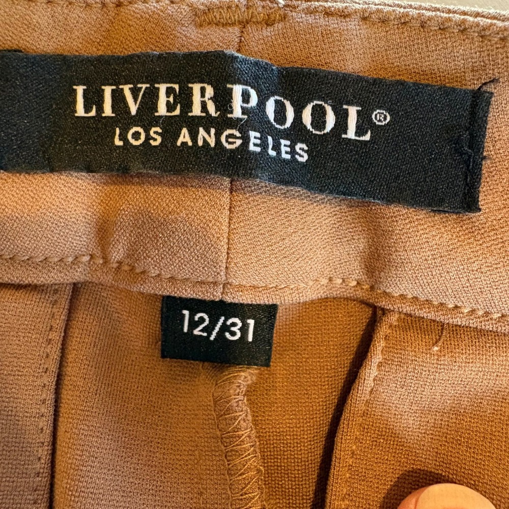 Liverpool Los Angeles Kelsey Knit Trousers Brown Straight Leg Pants Womens 12/31 - Picture 9 of 13